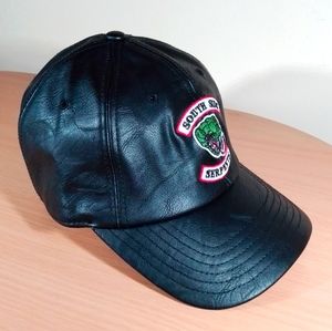 Black Faux leather baseball cap